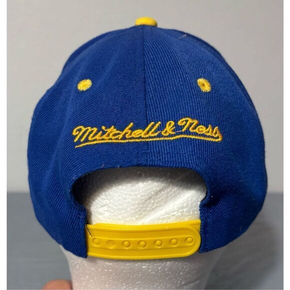 Golden State Warriors Hat Cap NBA Basketball Mitchell & Ness Snapback Blue - Picture 4 of 7